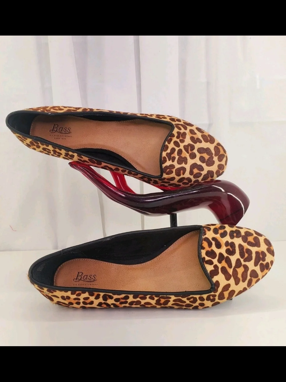 WOMEN'S BRAND NEW G.H. BASS CALFHAIR LEOPARD PRINT BALLERINA FLATS SZ.9M $89.00